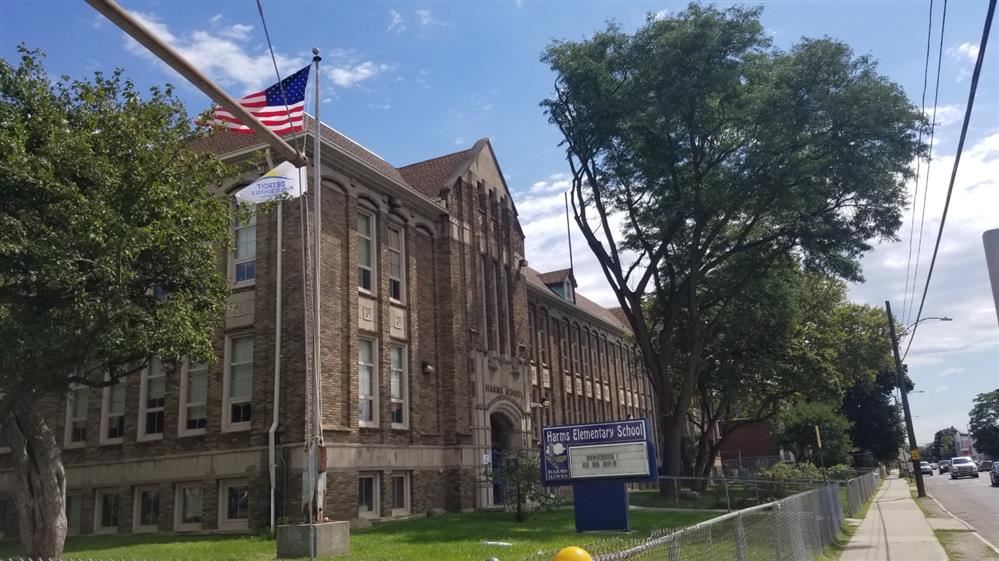 Harms school outside corner view 