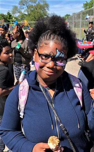 One of our 8th graders enjoying their last fun day 