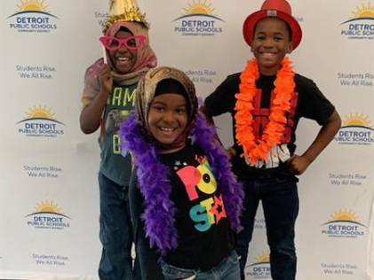 DPSCD scholars posing for their picture. 