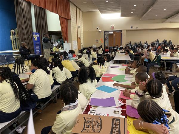 students enjoy an anti-bullying assembly