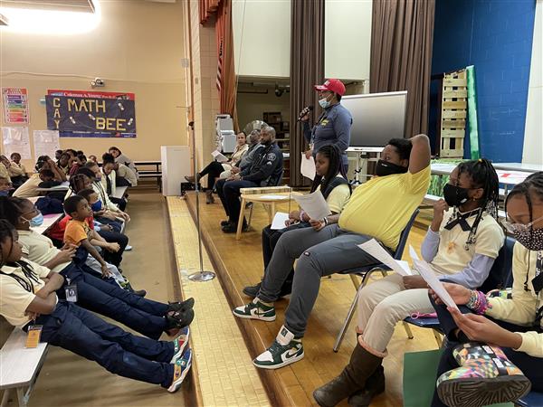 students attend an anti-bullying assembly